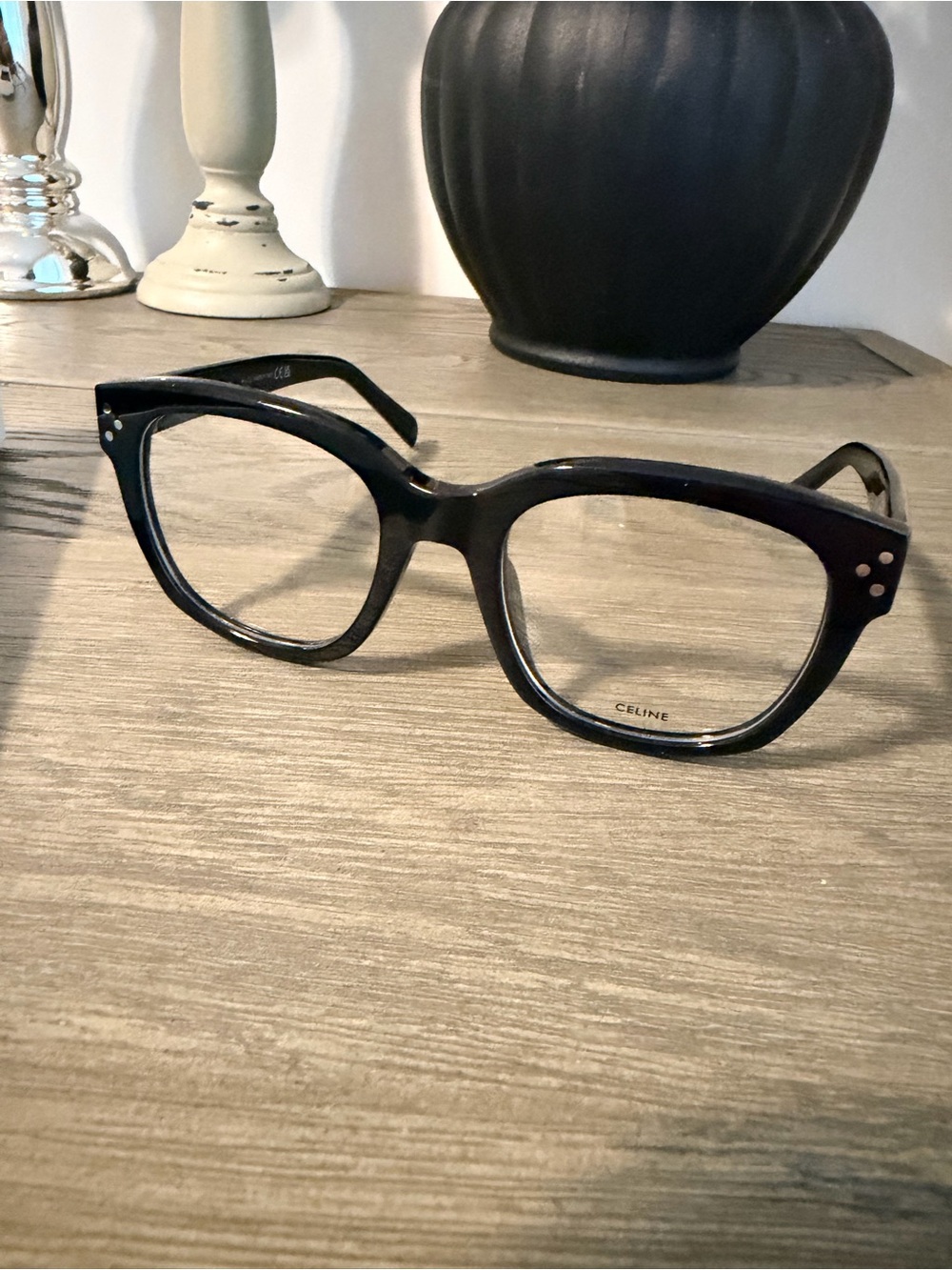 Celine Black Oversized Square Optical Frames